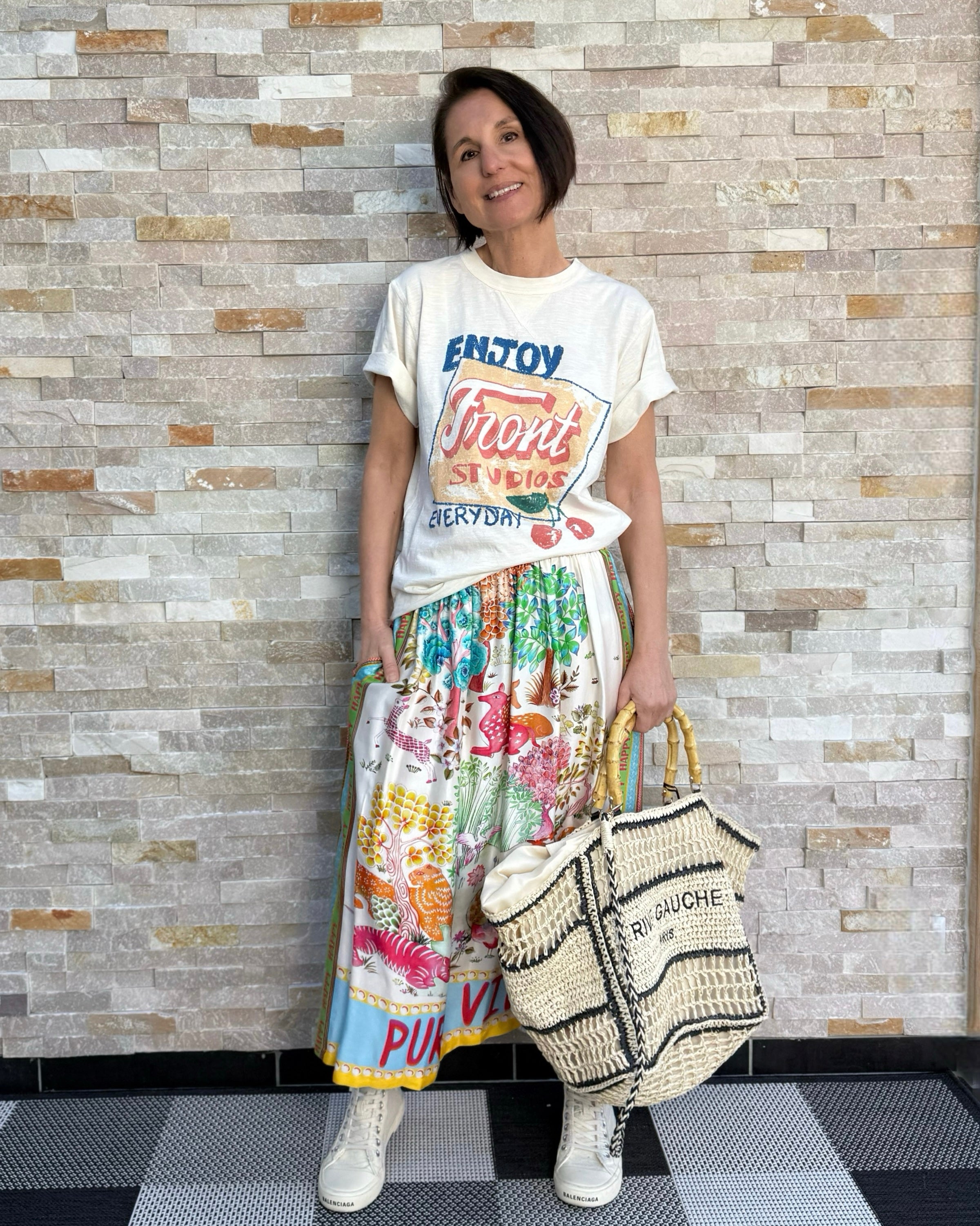 T-Shirt FRONT STUDIOS in Natur