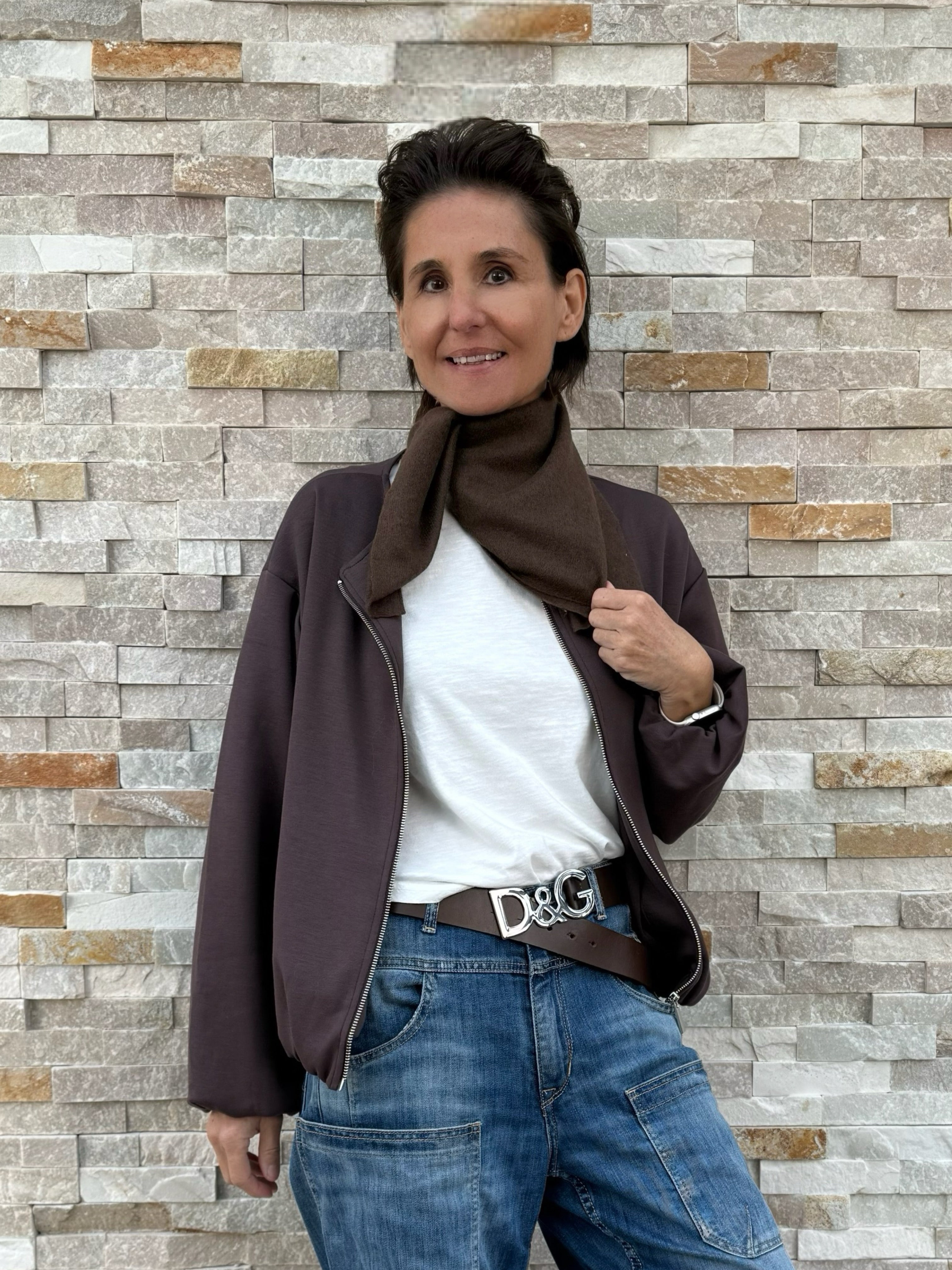 Cashmere Bandana uni Schokobraun