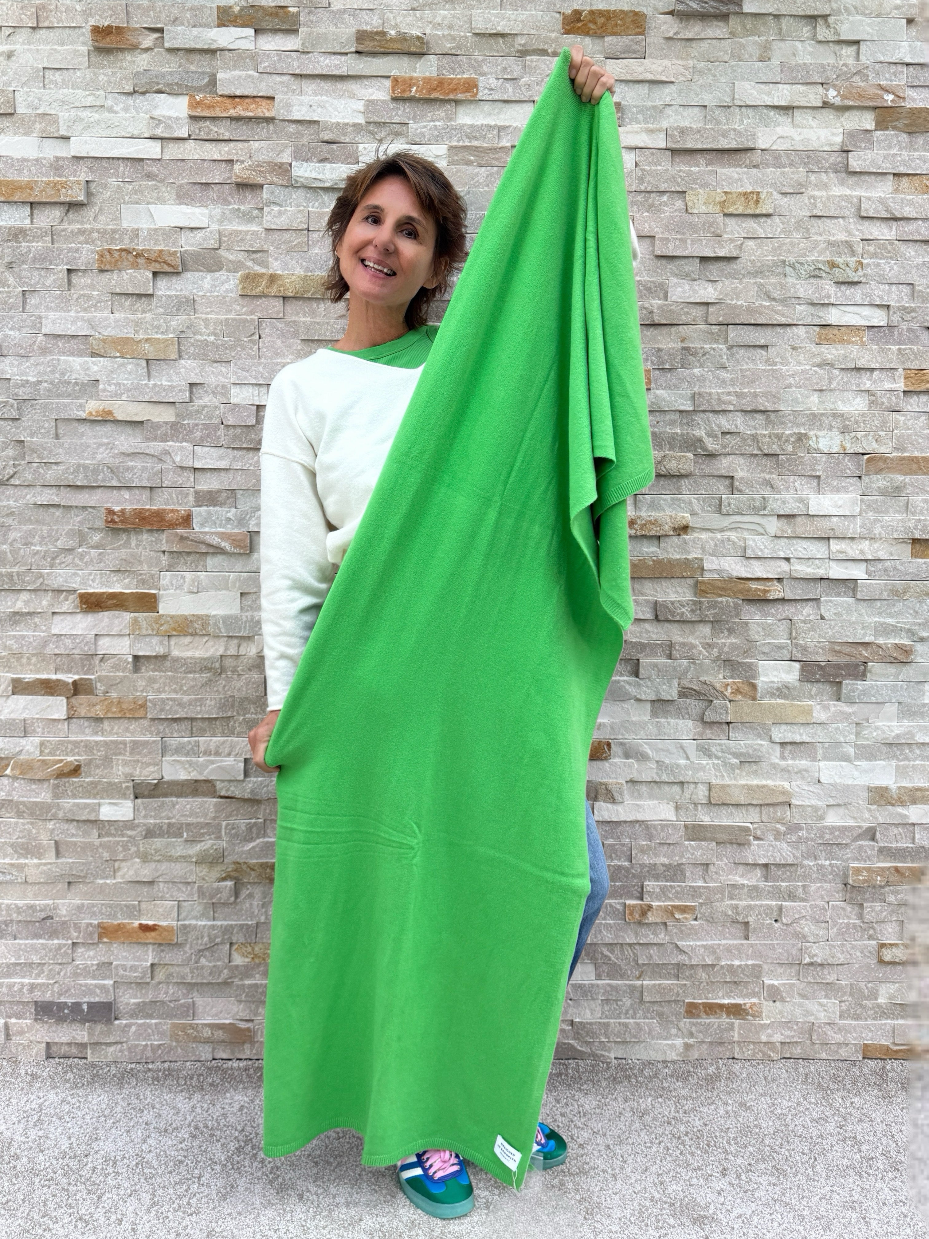 Großer Strickschal vibrant green