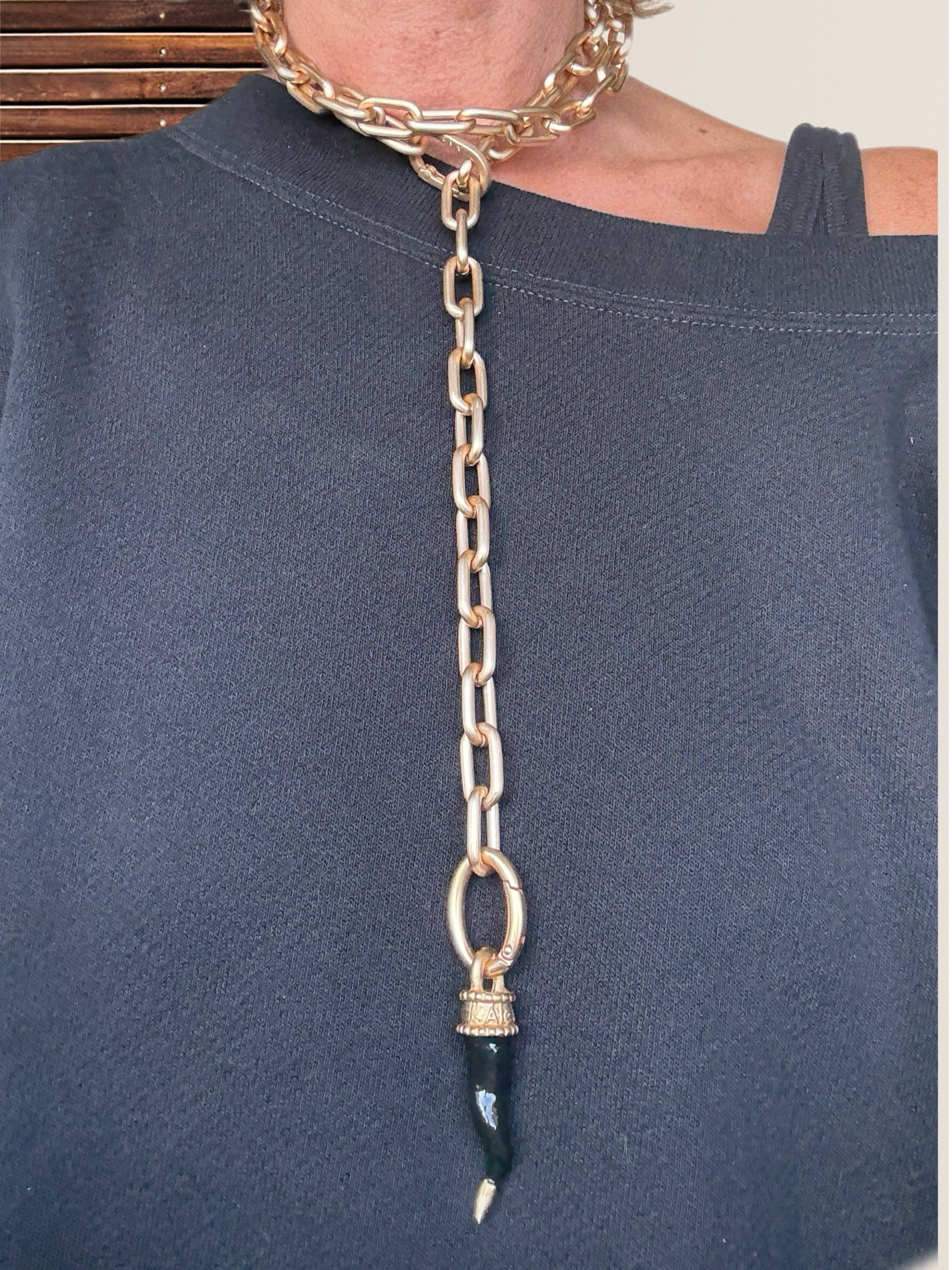 Lange Halskette Sorrento slim 90cm vergoldet matt