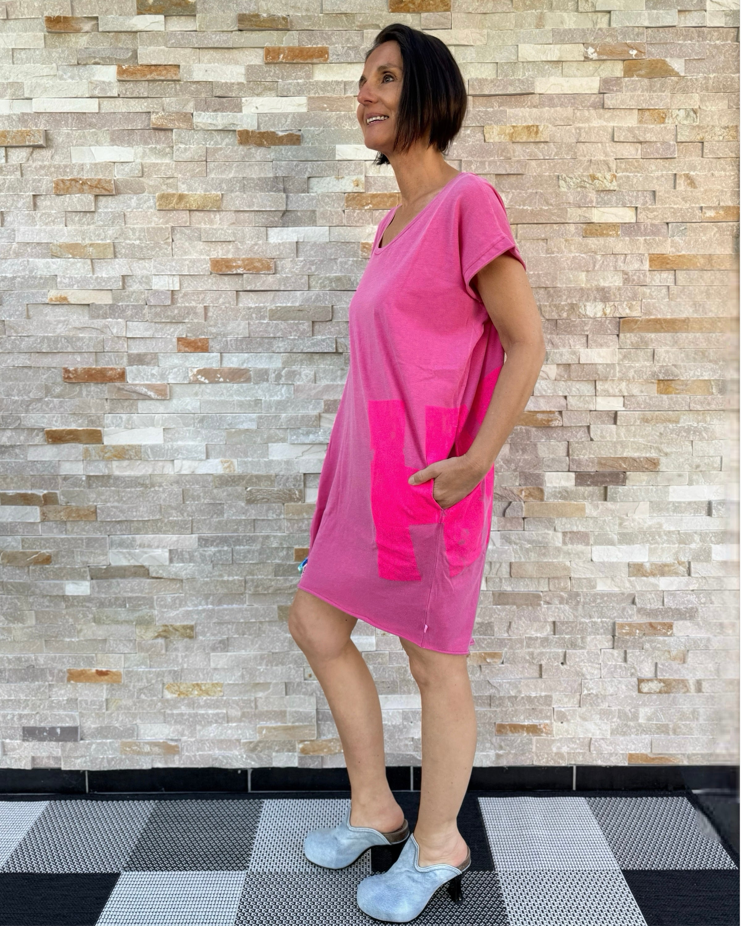 Strand Kleid Beach Fade Out Fuchsia