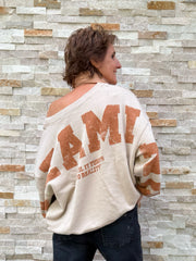 Oversized Sweatshirt Sky Dreaming Cappuccino mit Cognac