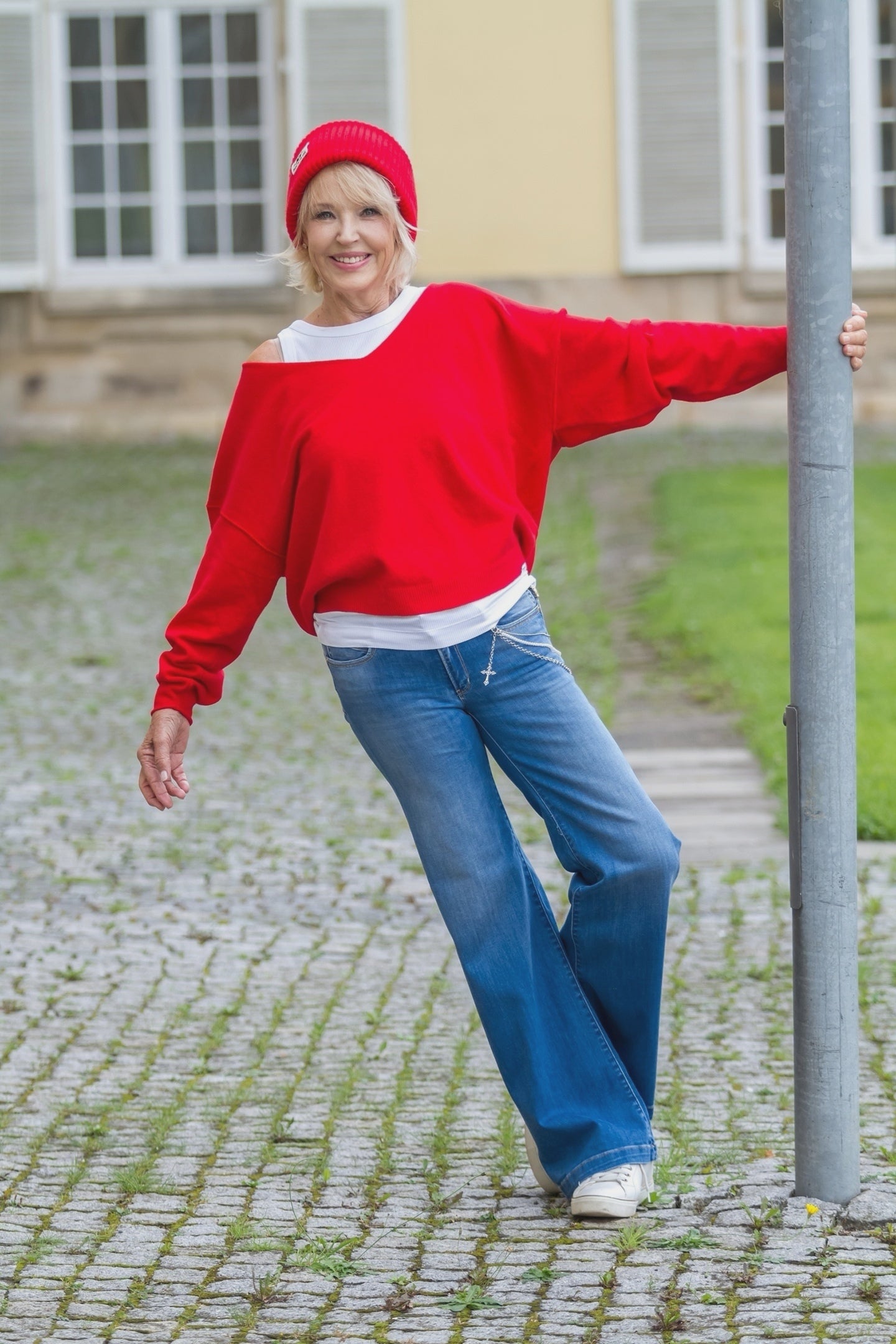 Jeans HIGH FLARE BARCY in Mittelblau