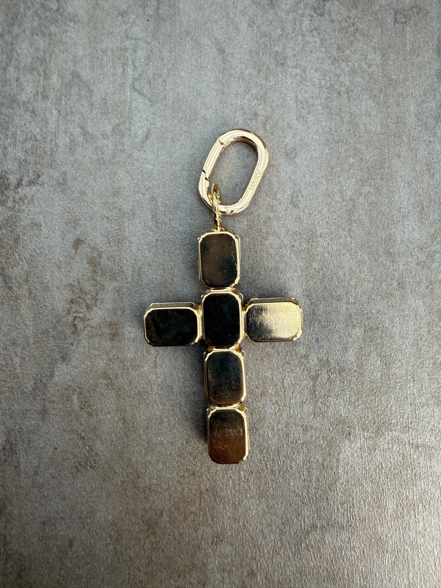 Schmuckanhänger Croce Princess  großes Kreuz Grau-Gold