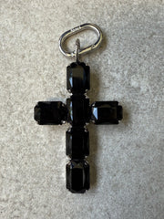 Schmuckanhänger Croce Princess  großes Kreuz Schwarz-Silber