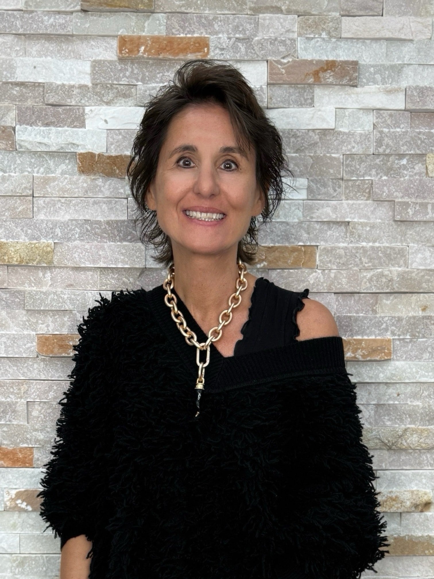 Halskette Nisida mit beiten Gliedern 45cm in matt Gold