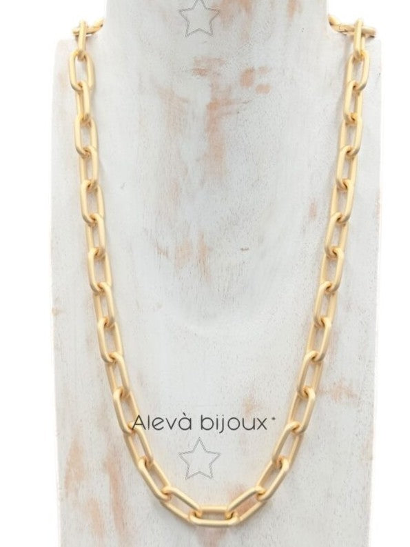 Mittellange Halskette Sorrento slim 65cm vergoldet matt
