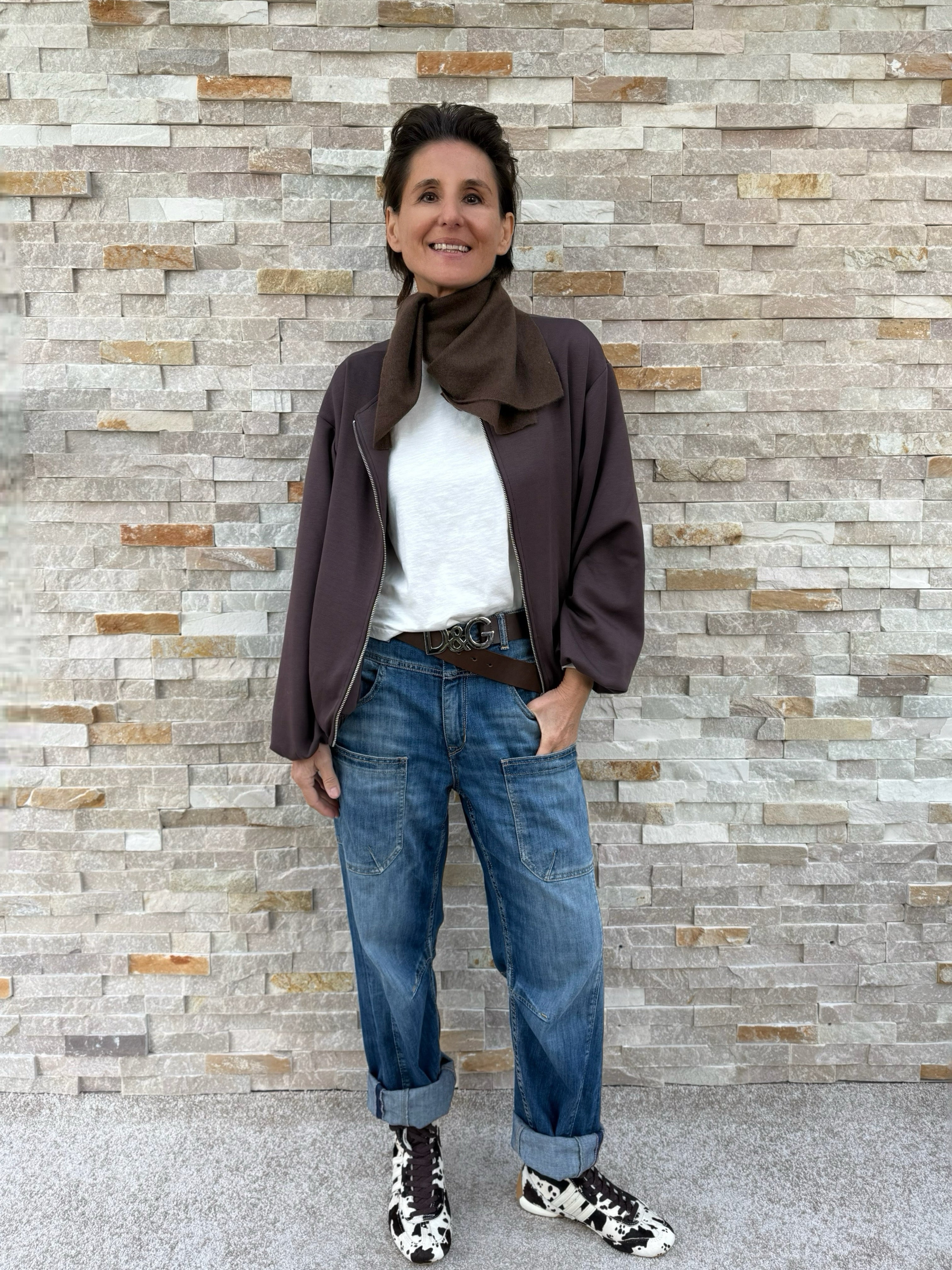 Cashmere Bandana uni Schokobraun