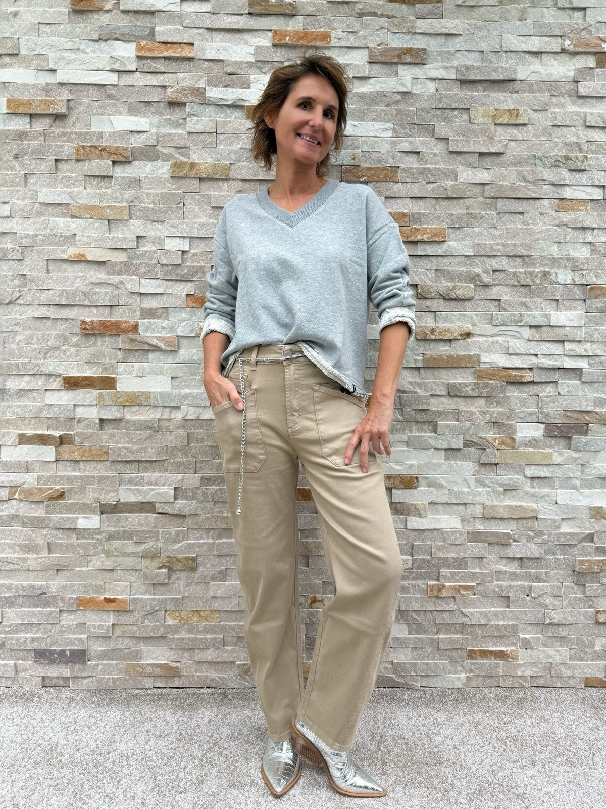 O-Shape Jeans ISABELLA Color Denim in Tan