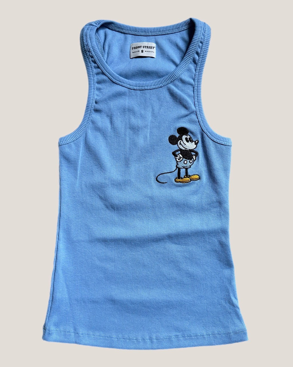 Rippen Tank Top Mouse in Jeansblau