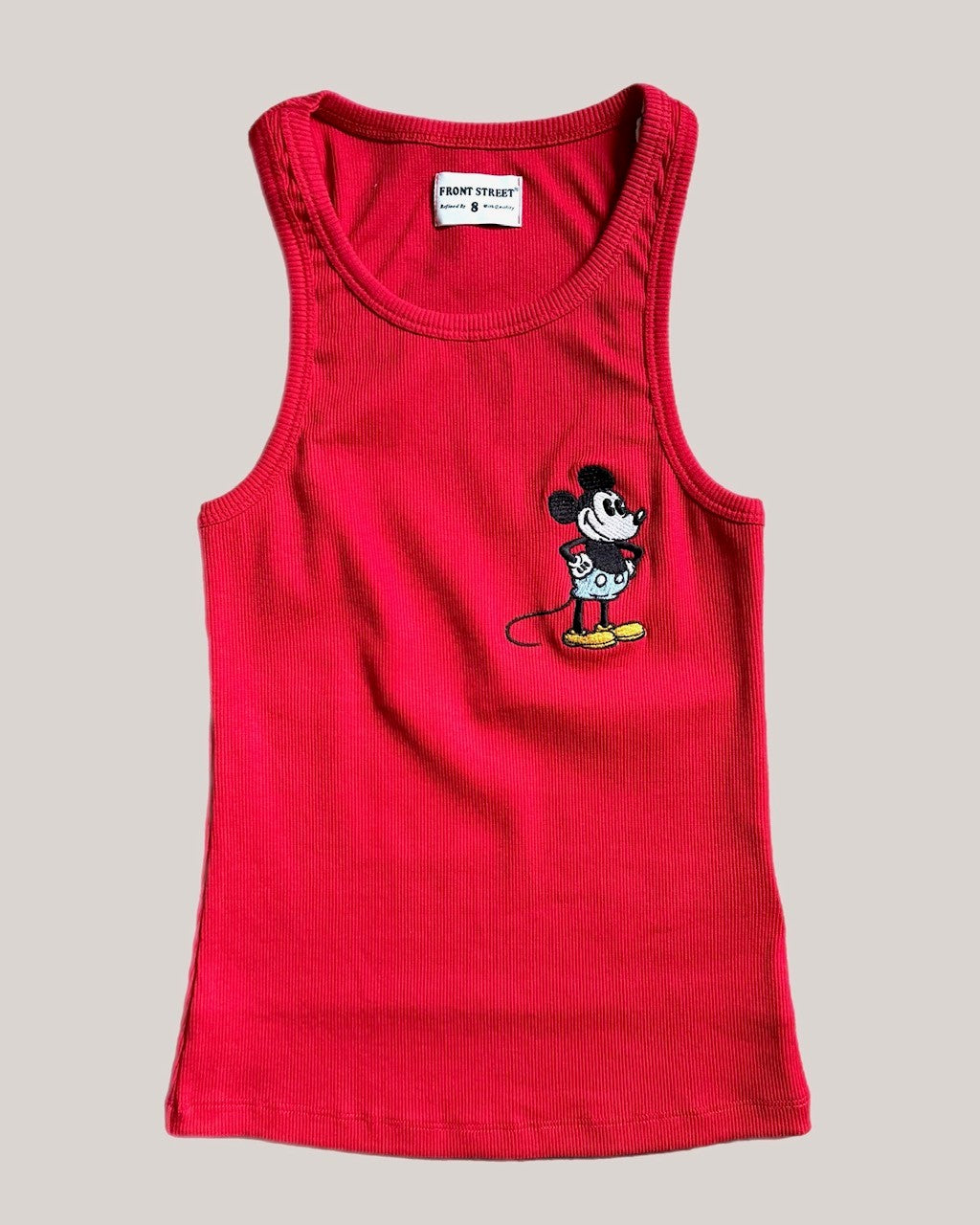 Rippen Tank Top Mouse in Rot