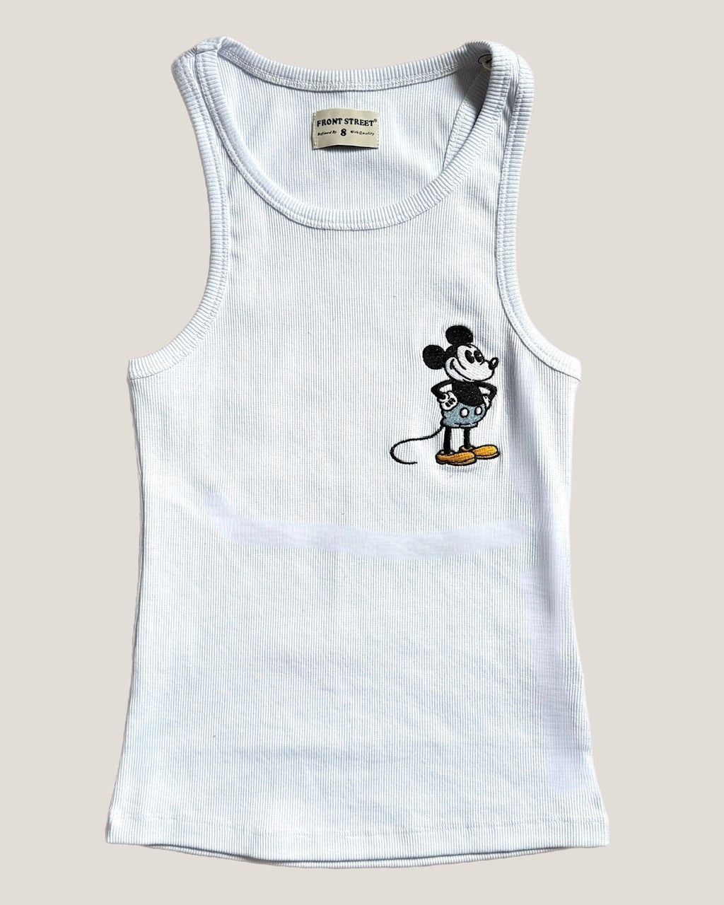 Rippen Tank Top Mouse in Weiß
