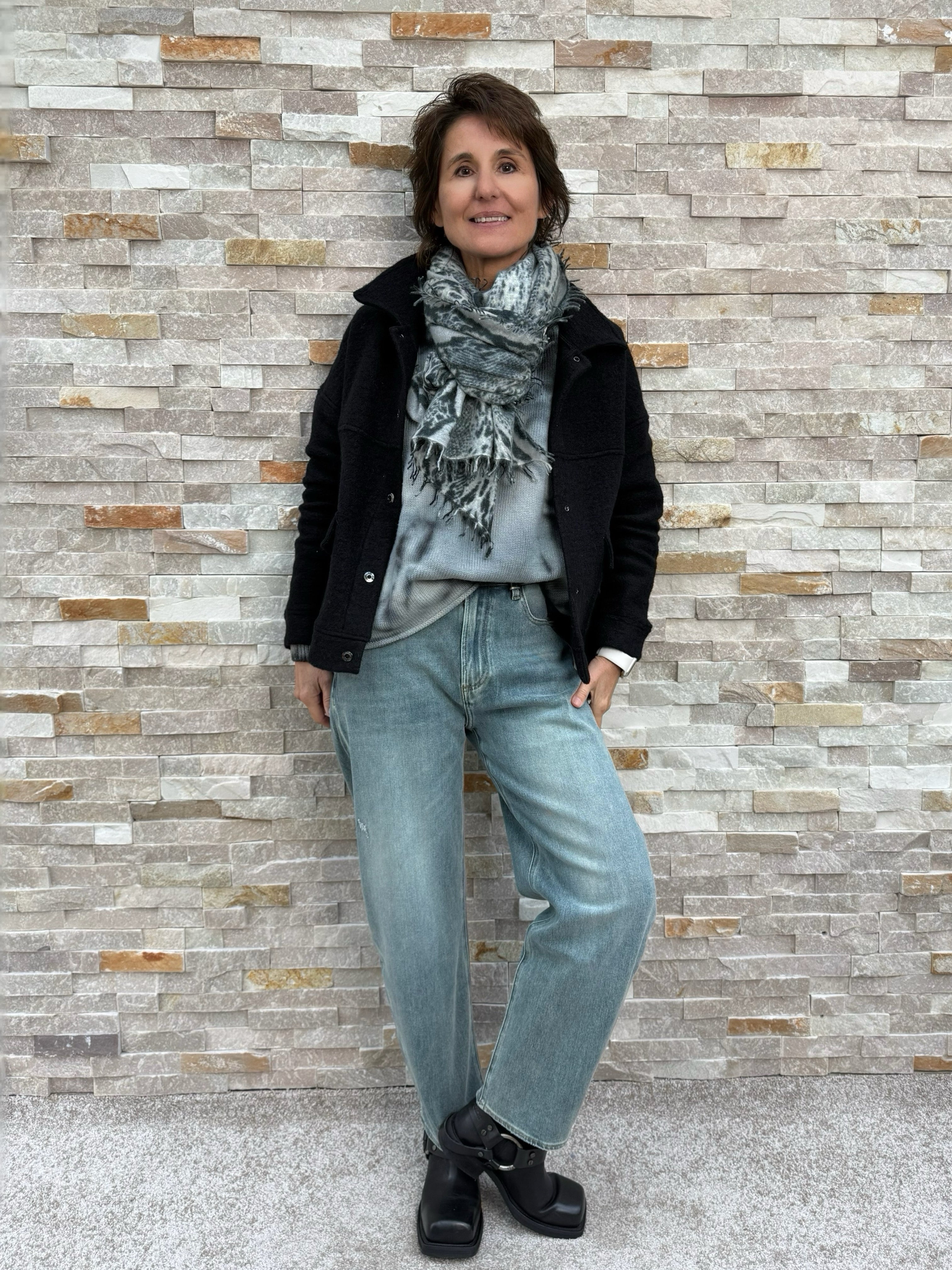 Jeans YOANA O-Shape Sky Grey Blue