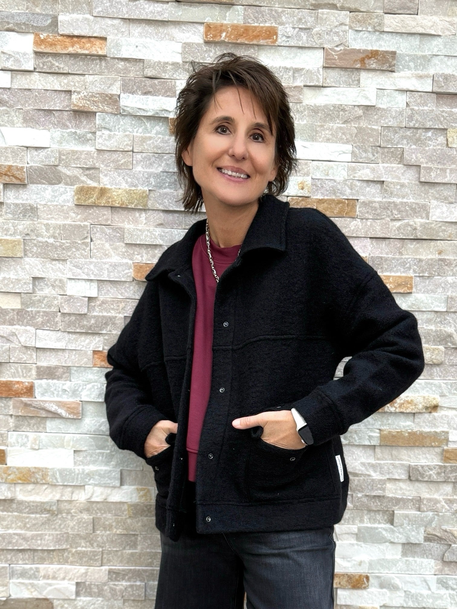 Wolljacke "MY FAVOURITE JACKET" in Schwarz