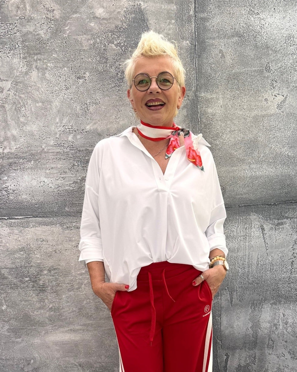 Tunika Bluse MAGDA Reisequalität in Weiß