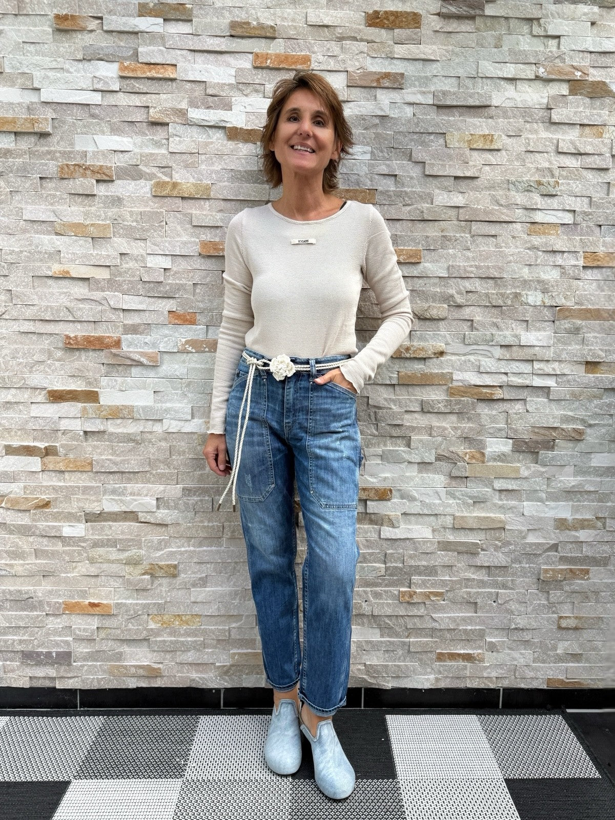 Jeans UNION mit aufgesetzten Taschen Mittelblau