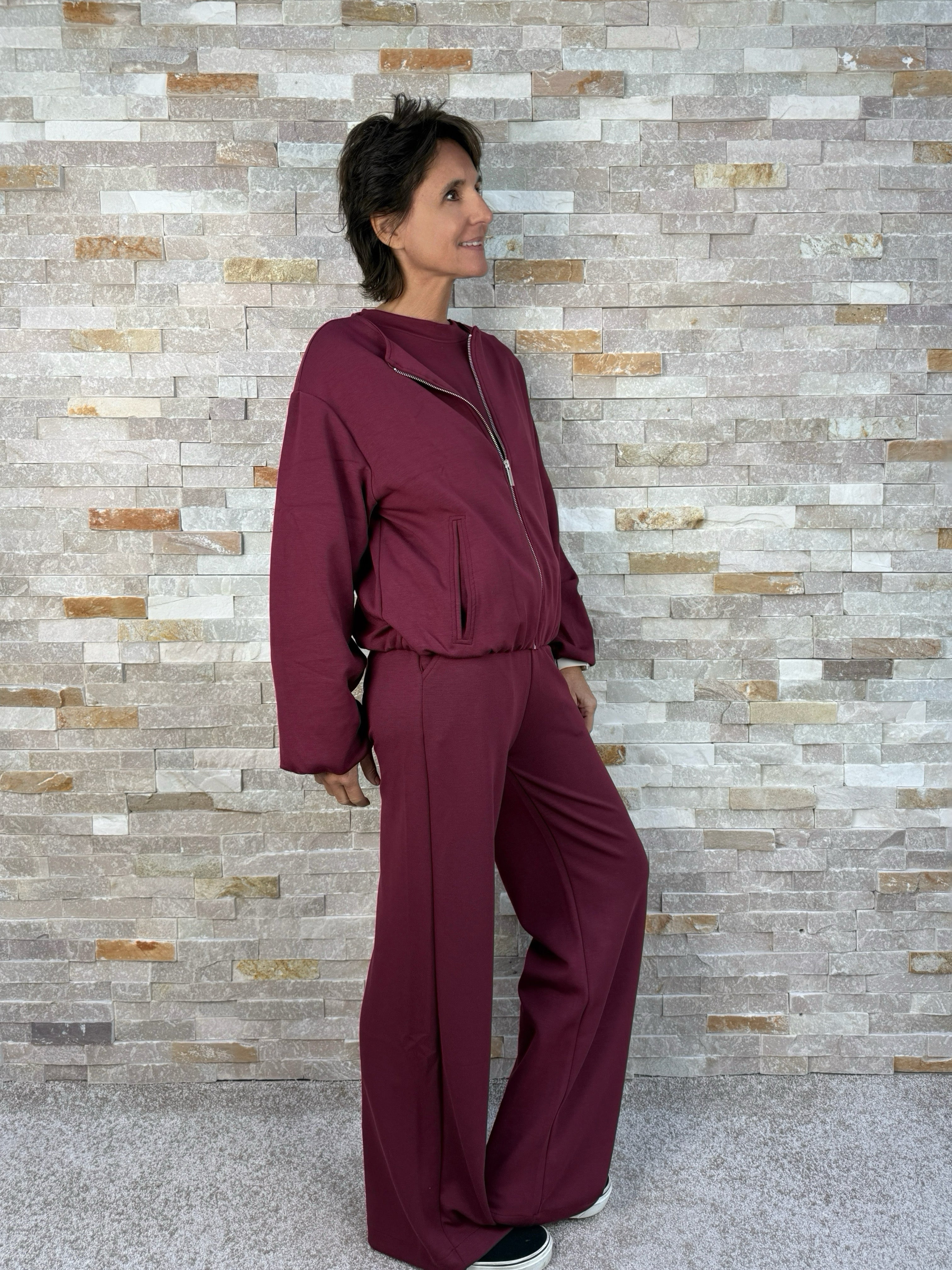 Scuba Blouson Ballon Form in Bordeaux