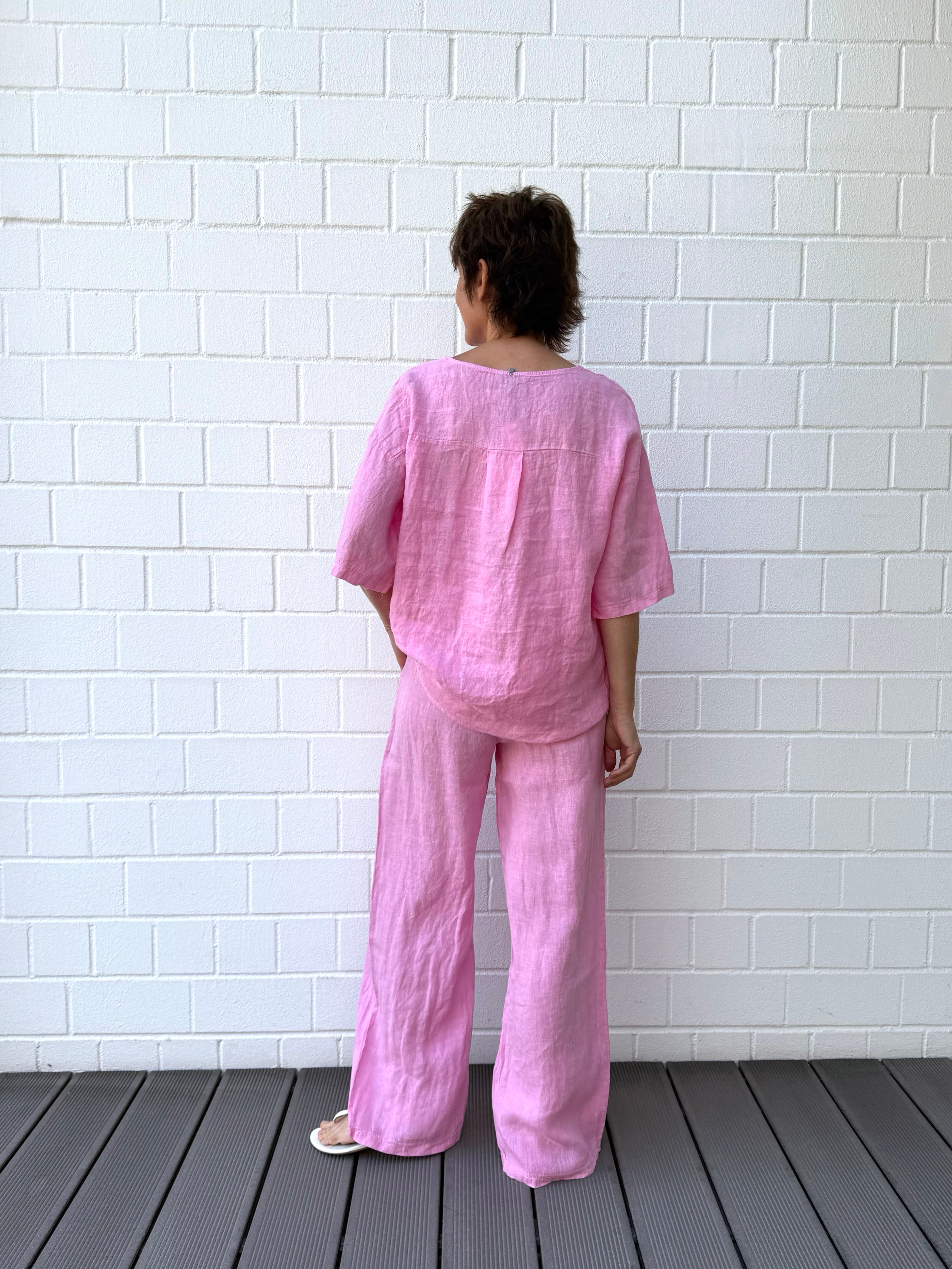 Linen trousers PETER in pink