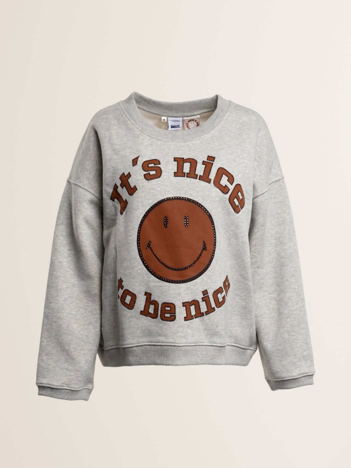 Sweatshirt IT'S NICE in Light Beige Melange