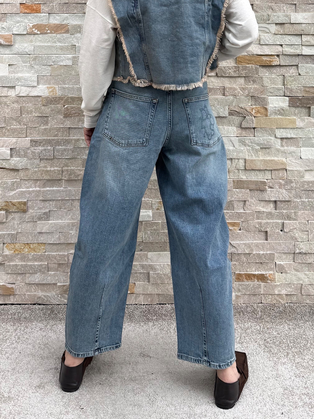 Barrel Jeans wide tapered denim pants Blue