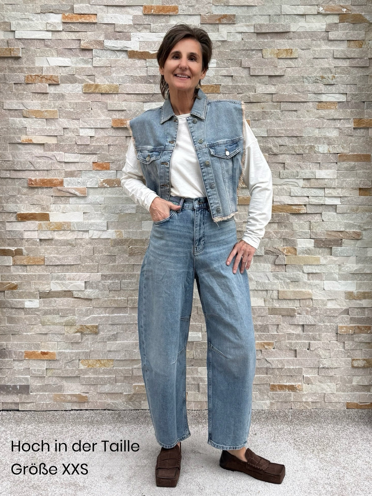 Barrel Jeans wide tapered denim pants Blue
