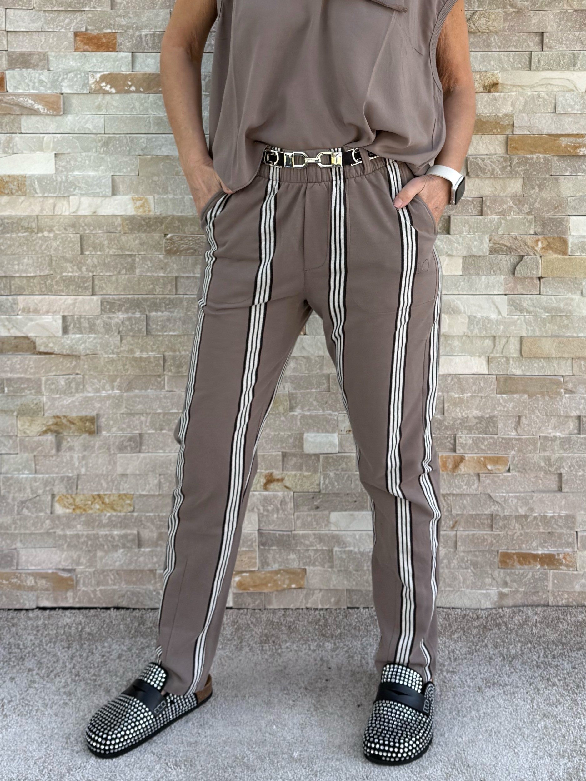 Easy Streifen Hose in Moonrock