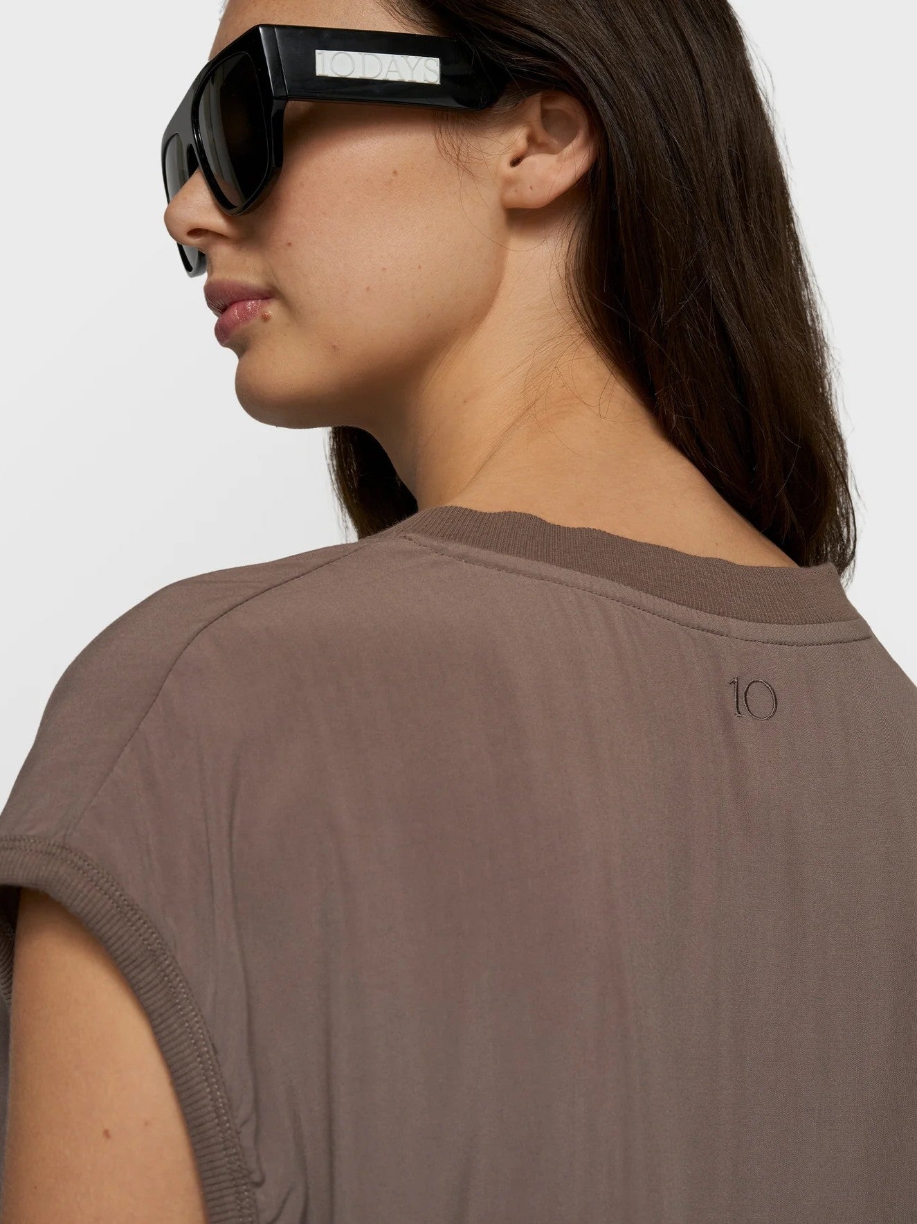 Viscose Shirt mit V-Ausschnitt im Moonrock