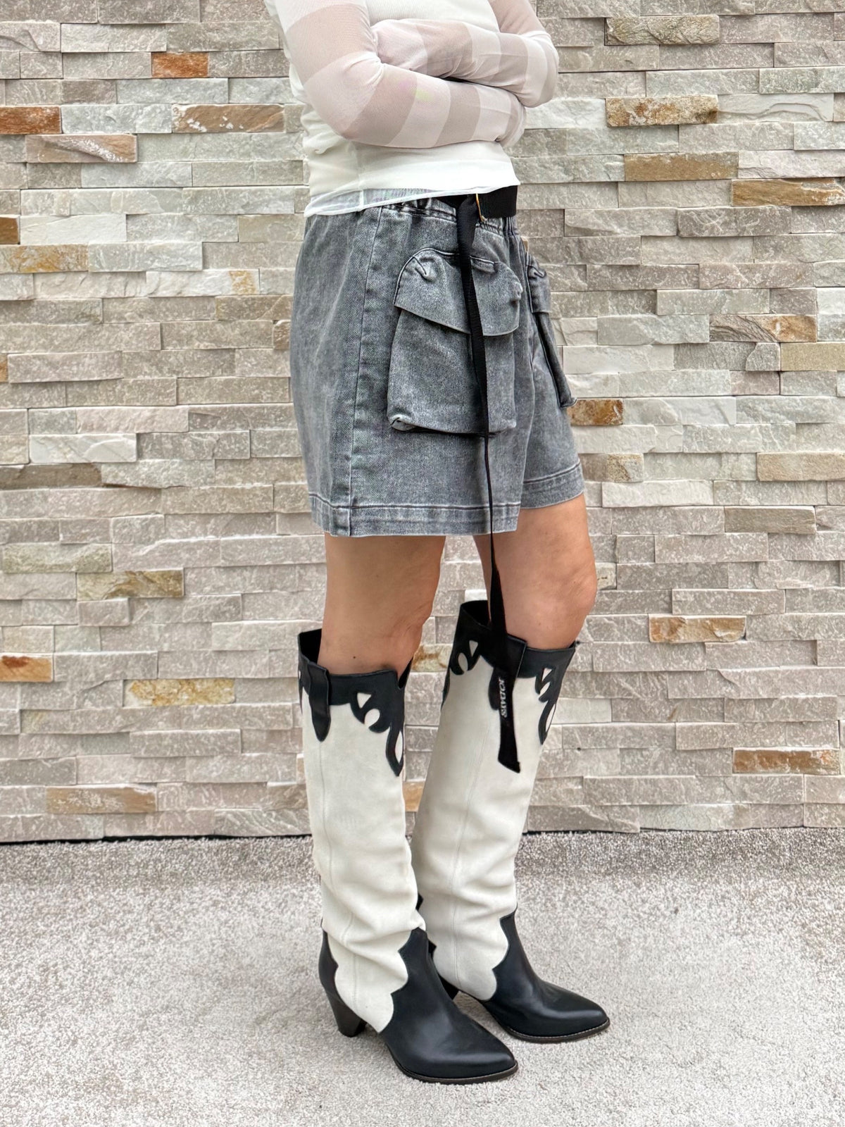 Cargo Shorts utility shorts jog denim black