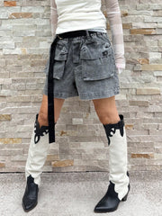 Cargo Shorts utility shorts jog denim black