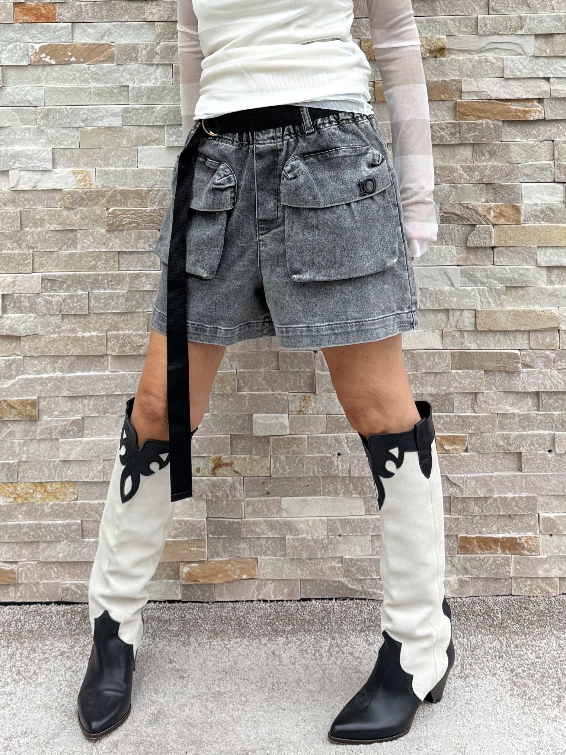 Cargo Shorts utility shorts jog denim black