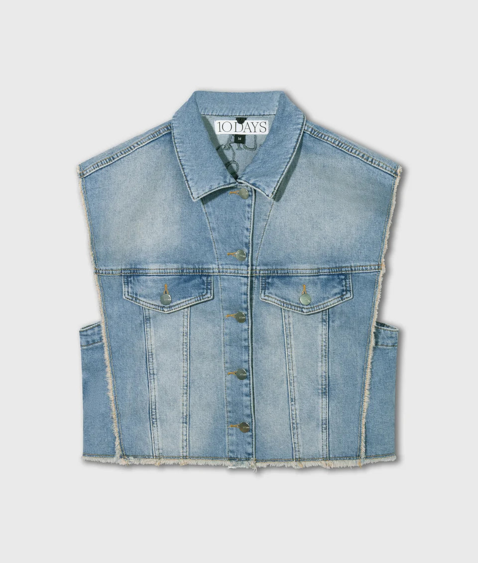 Jeans Weste cropped denim gilet Blue