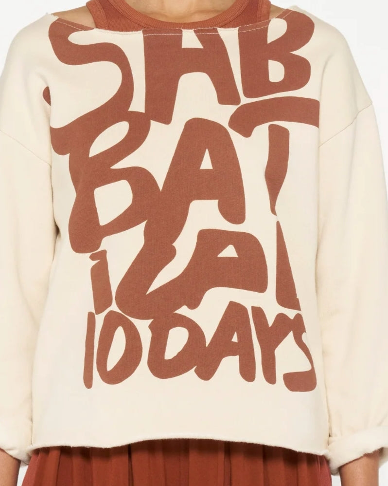 Sweatshirt mit Aufdruck "Sabbatical" Beige