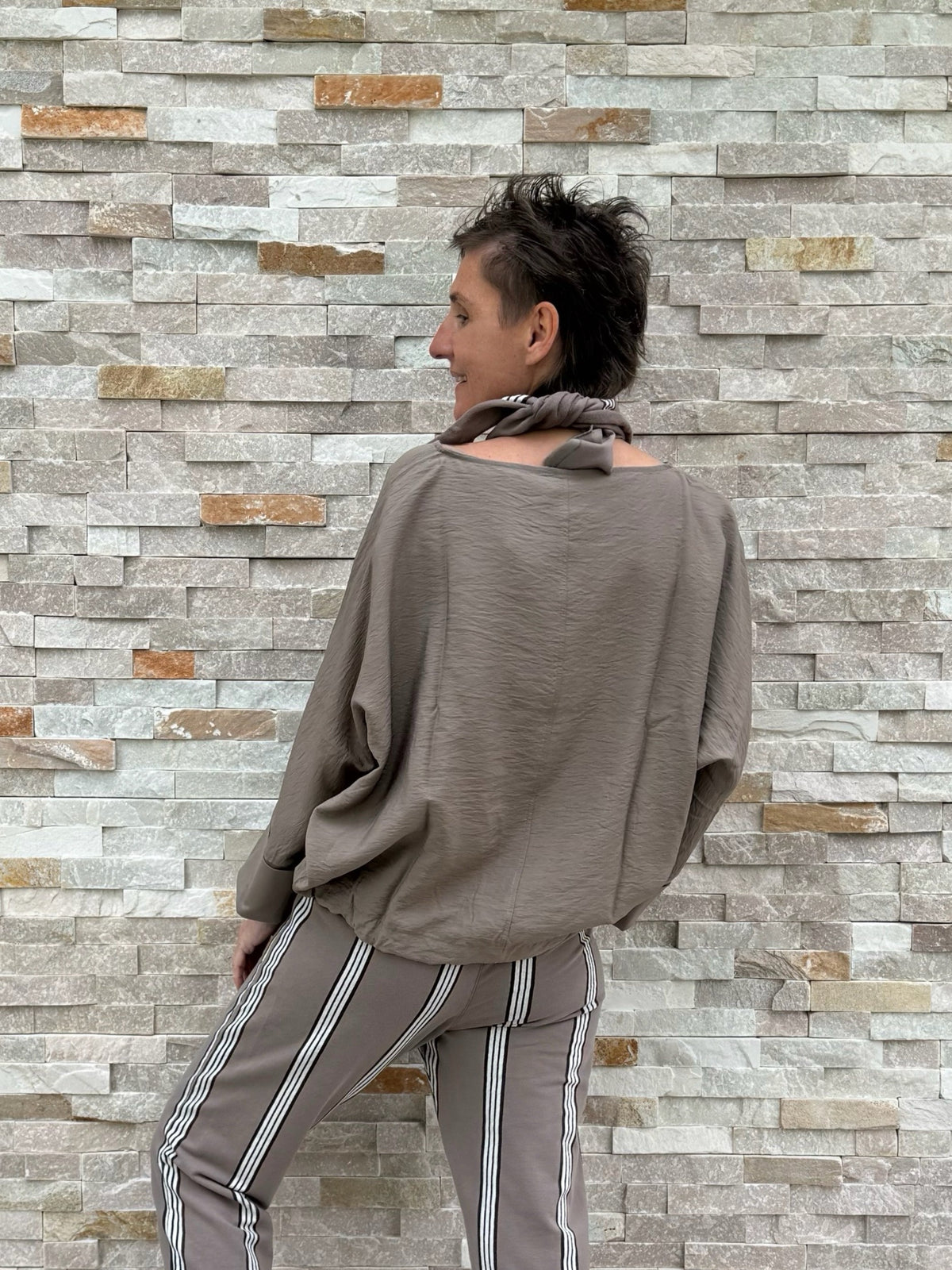 Batwing Blouse-Shirt in Moonrock