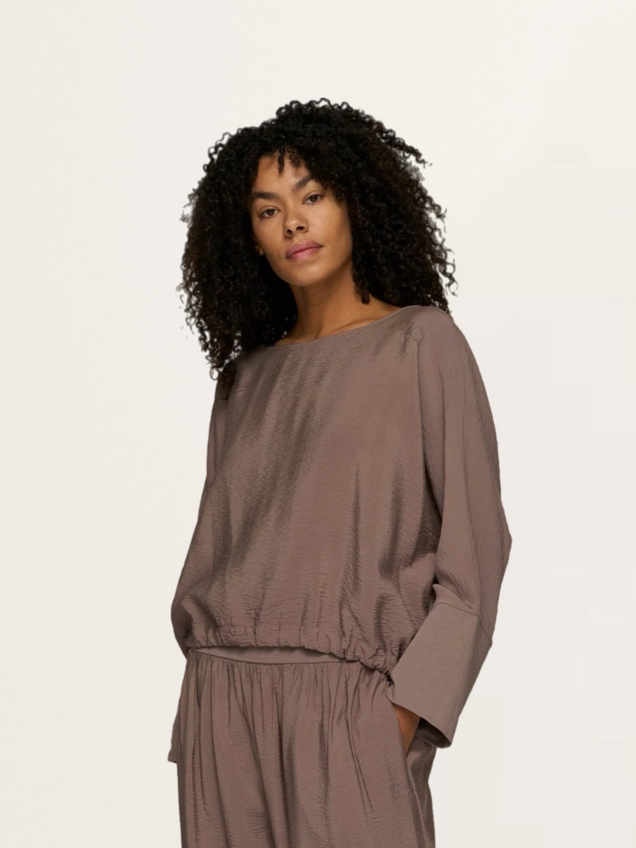 Blusen-Shirt batwing top in Moonrock