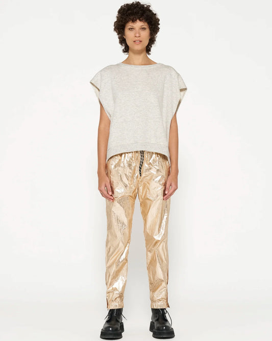 Hose im Jogger Stil Metallic Rosegold