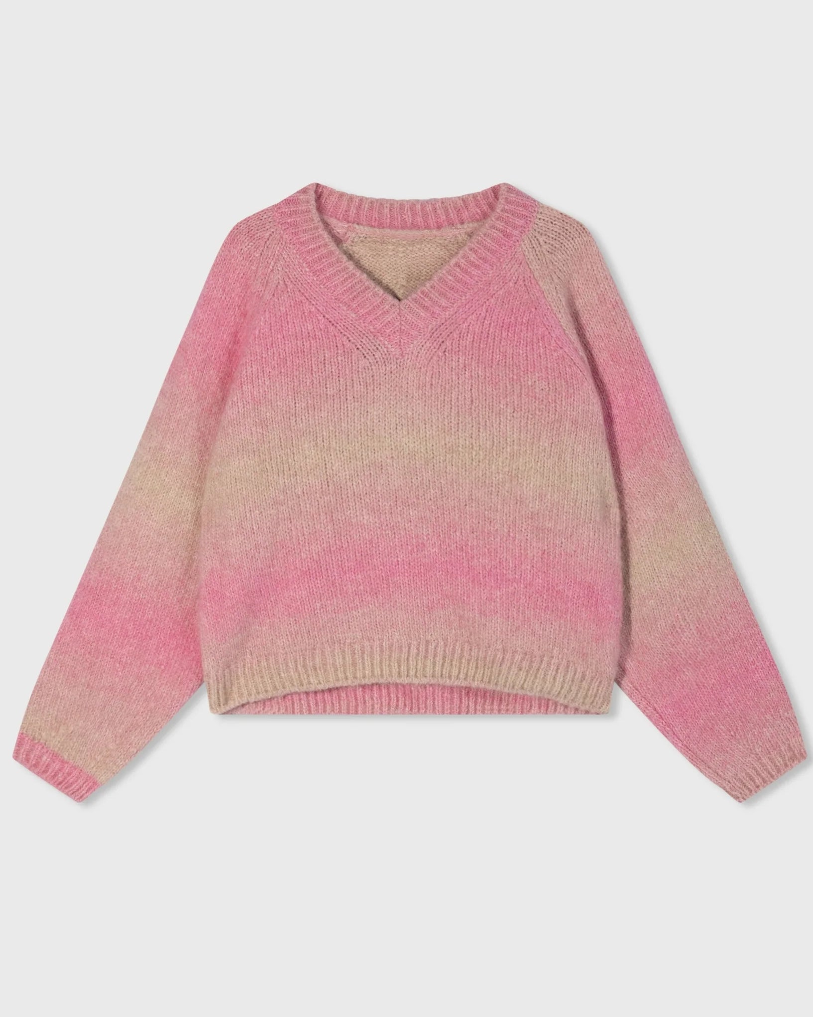 Pullover mit Farbverlauf Alpaka-Mix Pink-Beige