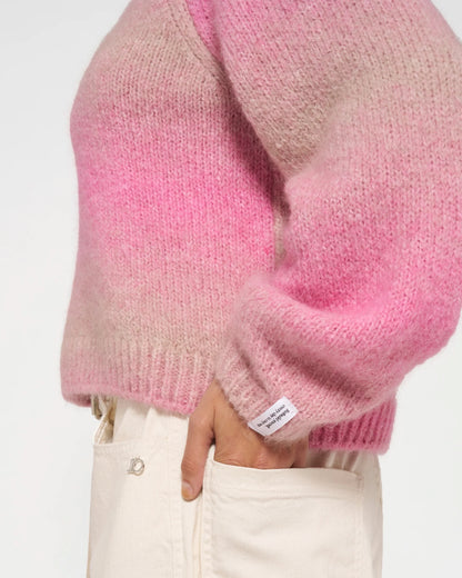 Pullover mit Farbverlauf Alpaka-Mix Pink-Beige