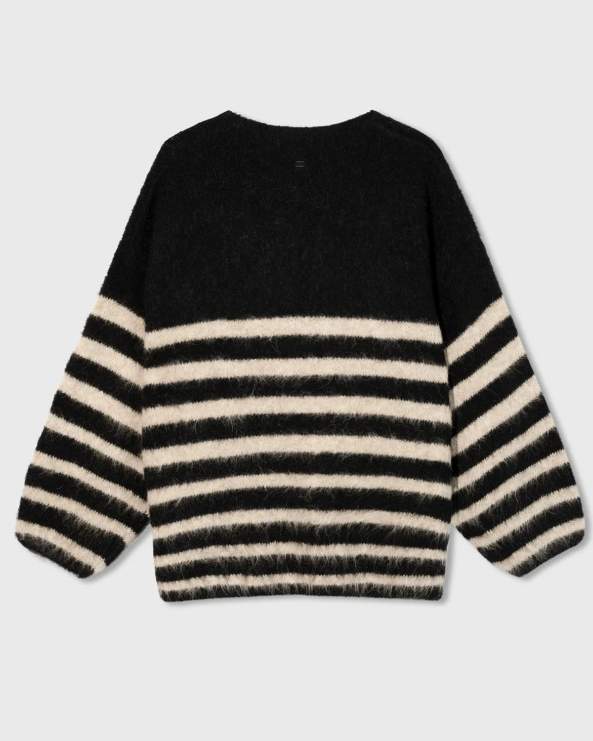 Pullover mit Streifen SOFT HAIRY Schwarz-Beige