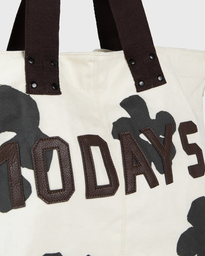 Großer Canvas Shopper Flower in Ecru
