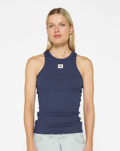 Tank Top Rippe Blau