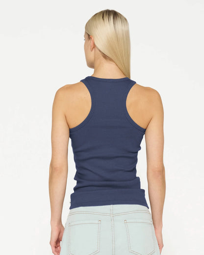 Tank Top Rippe Blau