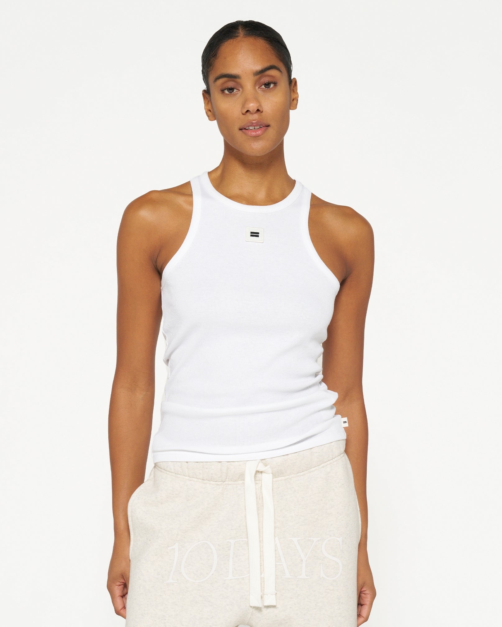 Tank Top Rippe Weiß