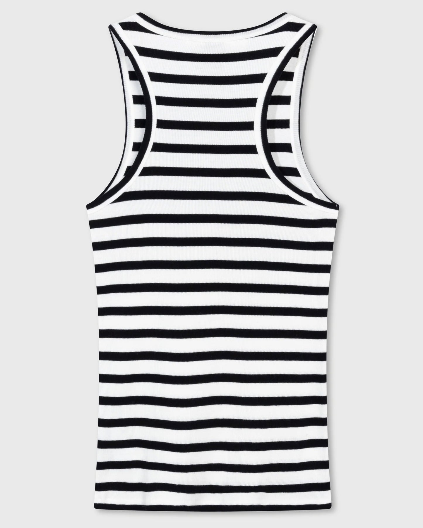 Tank Top mit Rippe in Ecru-Schwarz