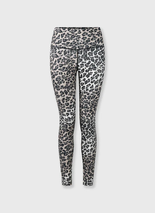 Sporty Leggings Leopard Grau-Schwarz