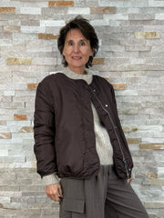 Bomberjacke zum Wenden mit Teddyfell in Chocolate