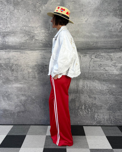 Track Pants mit Galonstreifen in Rot