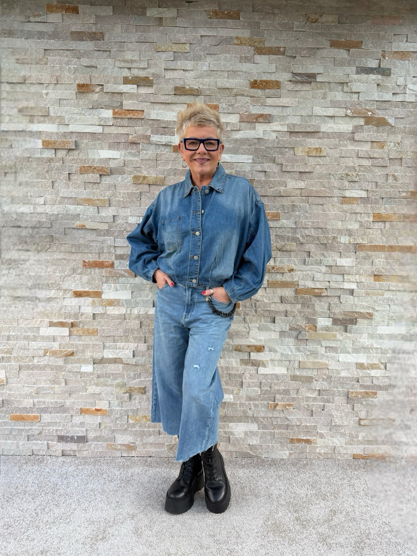 Kurzjacke ER HEROSA in Jeansoptik palermo blue