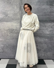 Tüllrock TULLE SKIRT FLOWER Ecru