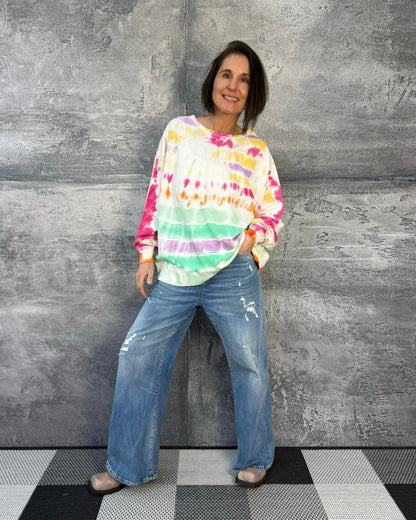 Oversized Batik Sweatshirt MOA Bio Baumwolle Multicolor