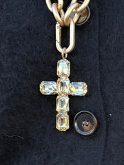 Schmuckanhänger Croce Princess großes Kreuz Champagner-Gold